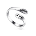 benutzerdefinierte Edelstahl Herrenring katholischen Schmuck Alphabet Buchstaben religiöse Ringe Glauben Brief Ring